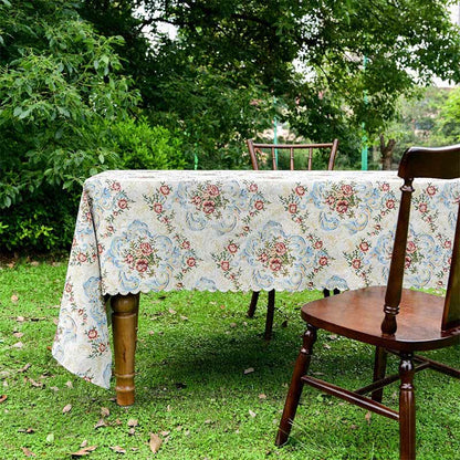 Elegant Floral Scalloped Edge Tablecloth - image 5