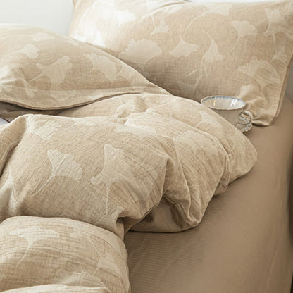 Ownkoti Ginkgo Jacquard Cotton Linen Bedding Set - image 4