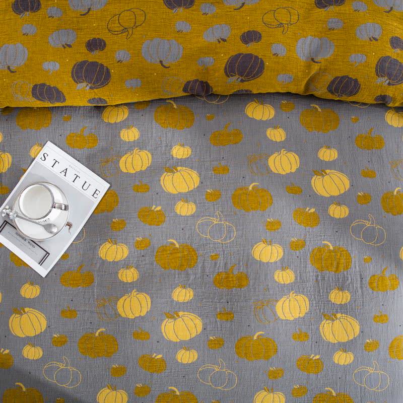 Button Pumpkin Cotton Gauze Bedding Set (4PCS) - image 7
