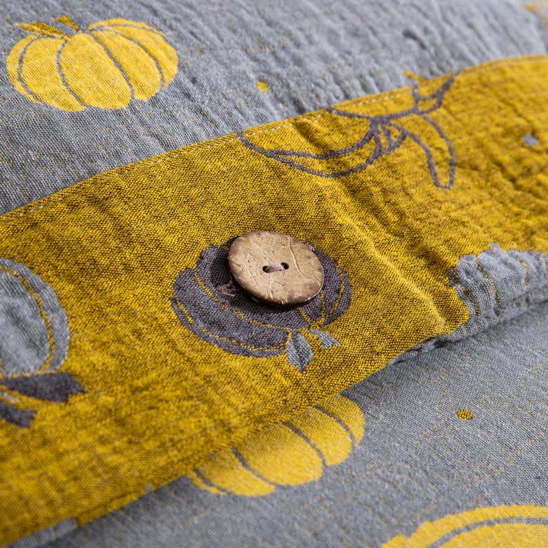 Button Pumpkin Cotton Gauze Bedding Set (4PCS) - image 9