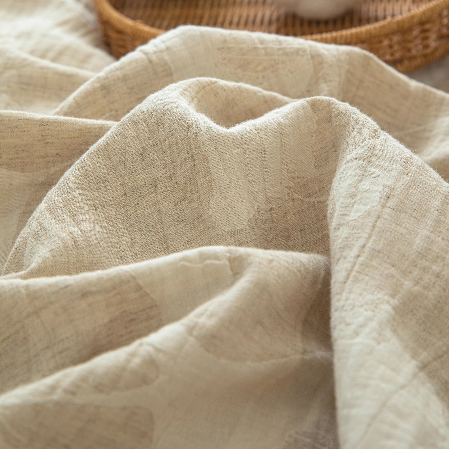 Ownkoti Ginkgo Jacquard Cotton Linen Bedding Set - image 5