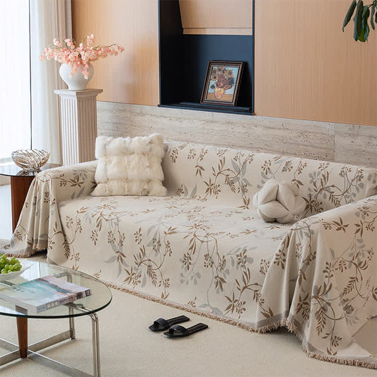 Ownkoti Subtle Branch Chenille Sofa Throw Blanket - 71" x 134" - image 0