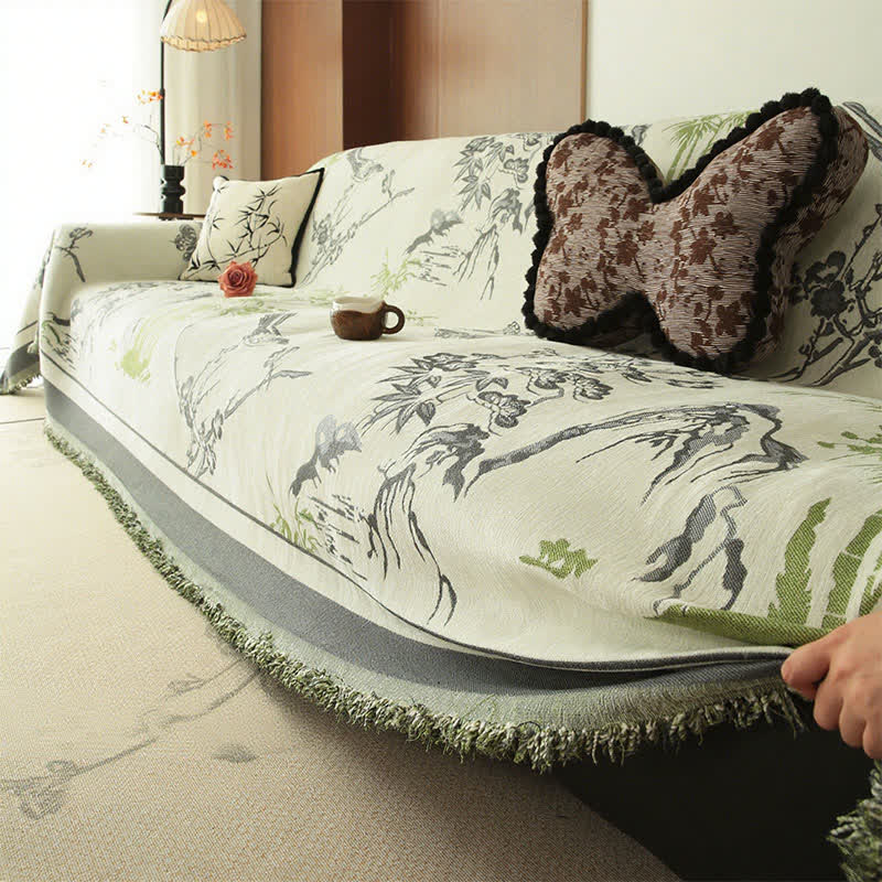 Mountain Botanical Chenille Sofa Throw - image 3