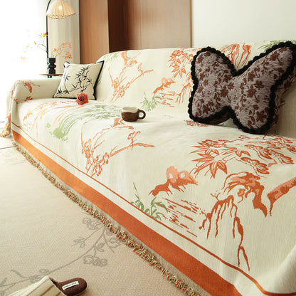 Mountain Botanical Chenille Sofa Throw - Orange - 71" x 134" - image 5