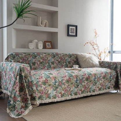 Tropical Monstera Butterfly Sofa Throw Blanket - image 3