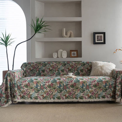 Tropical Monstera Butterfly Sofa Throw Blanket - image 2