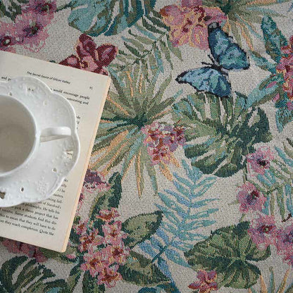 Tropical Monstera Butterfly Sofa Throw Blanket - image 7