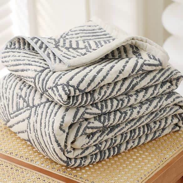 Modern Striped Muslin Cotton Gauze Quilt - image 5