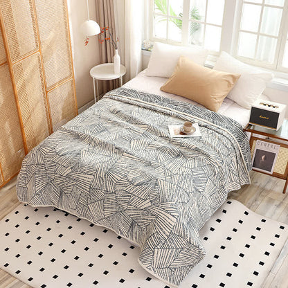 Modern Striped Muslin Cotton Gauze Quilt - Queen - image 1