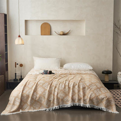 Retro Pattern Reversible Cotton Tassel Quilt - image 5