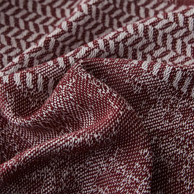 Modern Jacquard Reversible Cotton Tassel Quilt - image 4