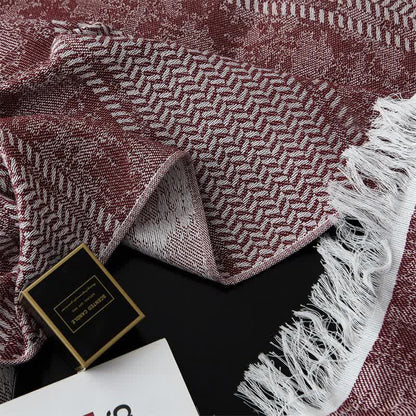 Modern Jacquard Reversible Cotton Tassel Quilt - image 5