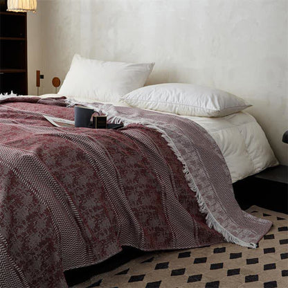 Modern Jacquard Reversible Cotton Tassel Quilt - image 3
