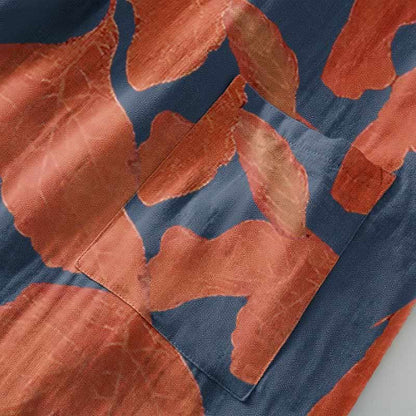 Botanical Leaf Cotton Gauze Kimono Robe - image 7