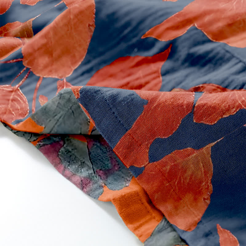 Botanical Leaf Cotton Kimono Loungewear Set - image 4