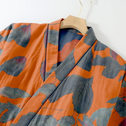 Ownkoti Botanical Leaf Cotton Kimono Loungewear Set - image 5