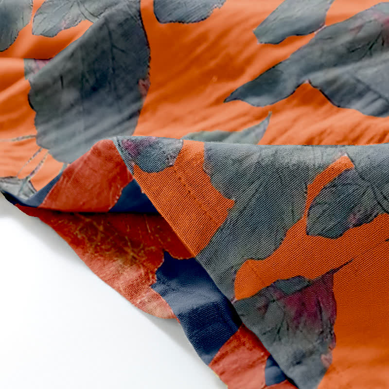 Botanical Leaf Cotton Kimono Loungewear Set - image 7