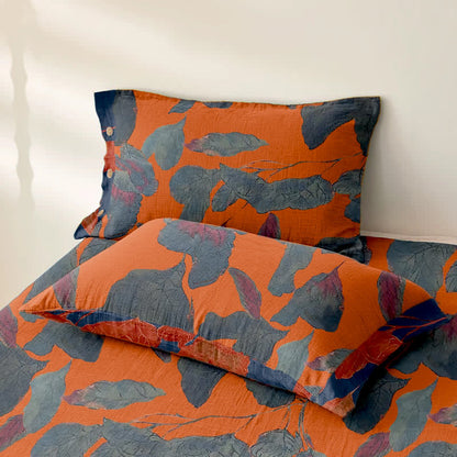 Botanical Leaf Cotton Gauze Jacquard Bedspread - image 3