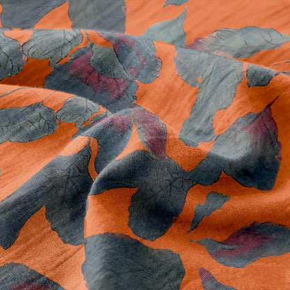 Botanical Leaf Cotton Gauze Jacquard Bedspread - image 4