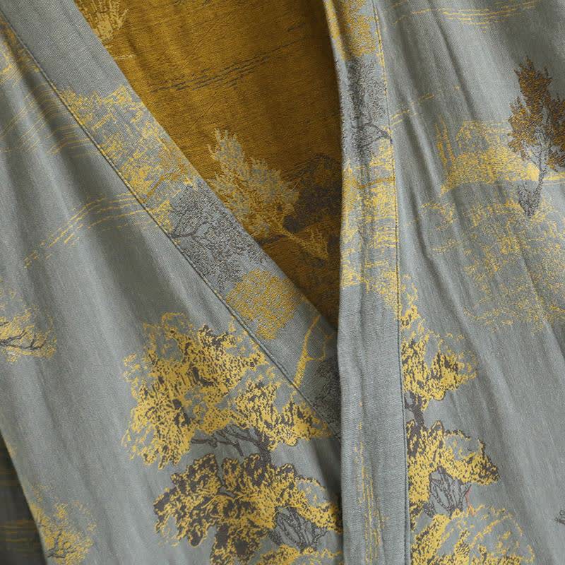 Unisex Landscape Cotton Gauze Bathrobe - image 5