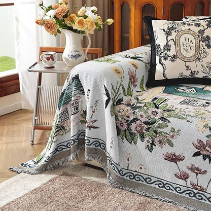 Countryside Town Chenille Sofa Throw Blanket - image 5