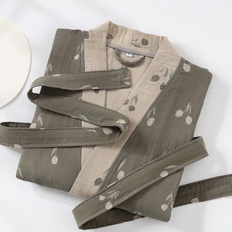 Unisex Tulip Cotton Pocket Kimono Bathrobe - image 4