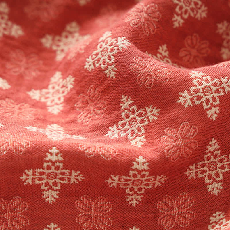 Unisex Geometric Pattern Cotton Pocket Bathrobe - image 5