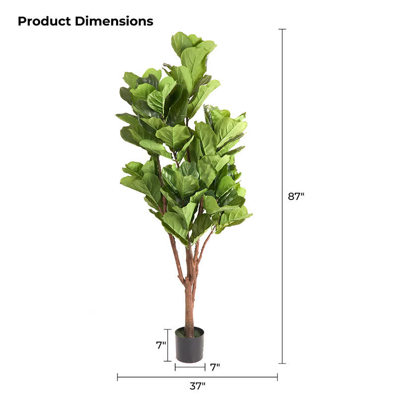 Ownkoti Faux Fiddle Leaf Fig Tree Home Decoration - 86"H - image 20