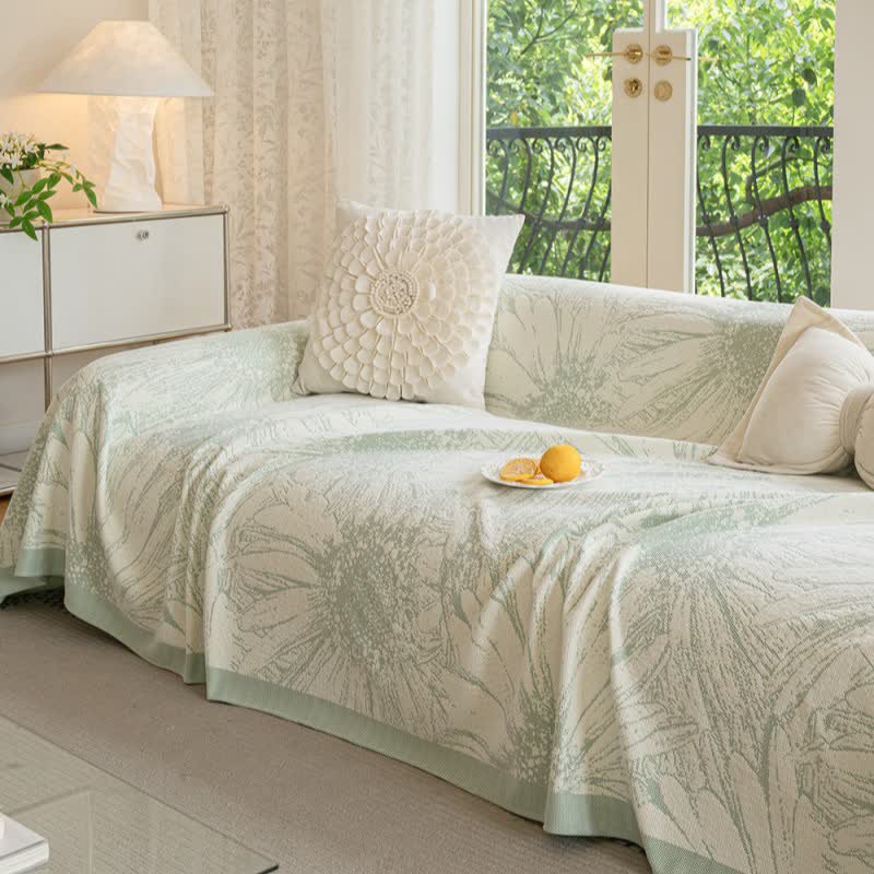 Artistic Sunflower Chenille Sofa Throw Blanket - image 4