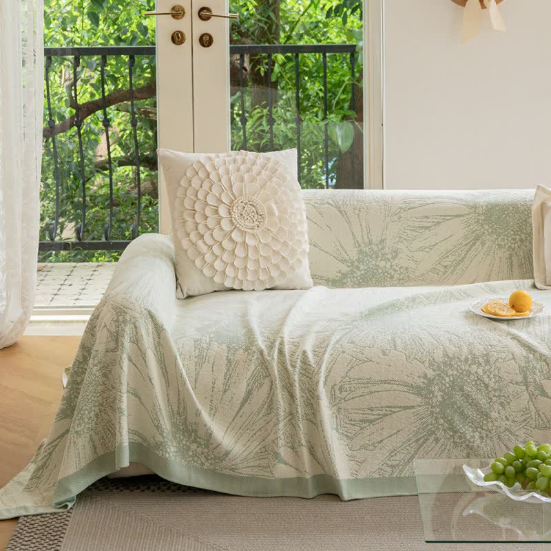 Artistic Sunflower Chenille Sofa Throw Blanket - image 2