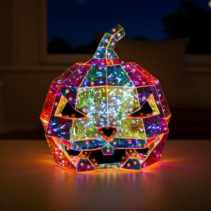 Ghost Face Pumpkin Infinity Lights Decoration - 2PCS - 9.5"W x 10"L x 9.5"H - image 2
