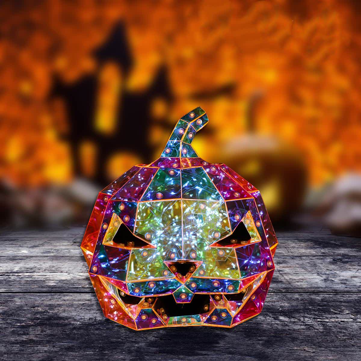 Ghost Face Pumpkin Infinity Lights Decoration - image 3