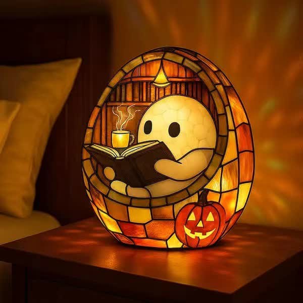 Halloween Ghost Reading Light Decoration - C - 5.31"W x 5.12"L x 5.9"H - image 1