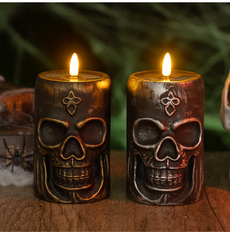 Halloween Skull Night Light Decoration - 1x A+1x B - 2PCS - 3.19"W x 3.19"L x 5.14"H - image 4