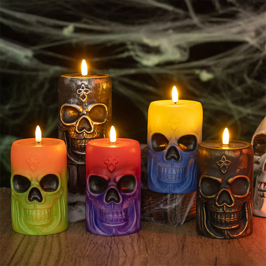 Halloween Skull Night Light Decoration - 1x A+1x B+1x C+1x D+1x E - 5PCS - 3.19"W x 3.19"L x 5.14"H - image 1