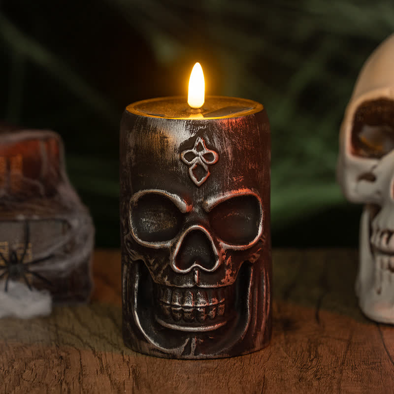 Halloween Skull Night Light Decoration - A - 1PC - 3.19"W x 3.19"L x 5.14"H - image 5