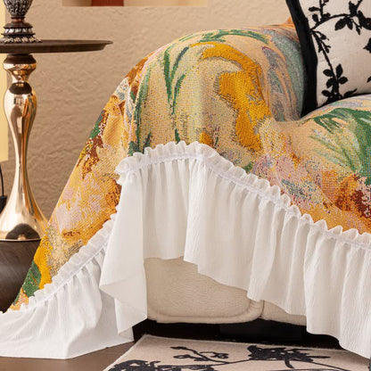 Rustic Style Ruffled Sofa Throw Blanket - image 5