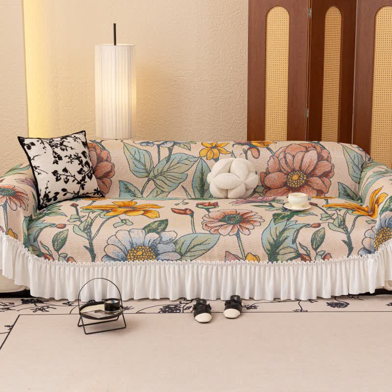 Branch Floral Ruffled Sofa Throw Blanket - image 2