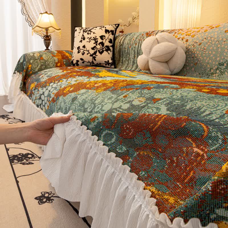 Artistic Forest Ruffled Sofa Throw Blanket - image 4