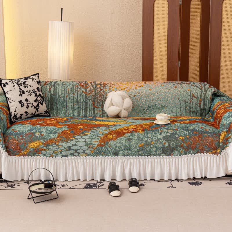 Artistic Forest Ruffled Sofa Throw Blanket - image 2