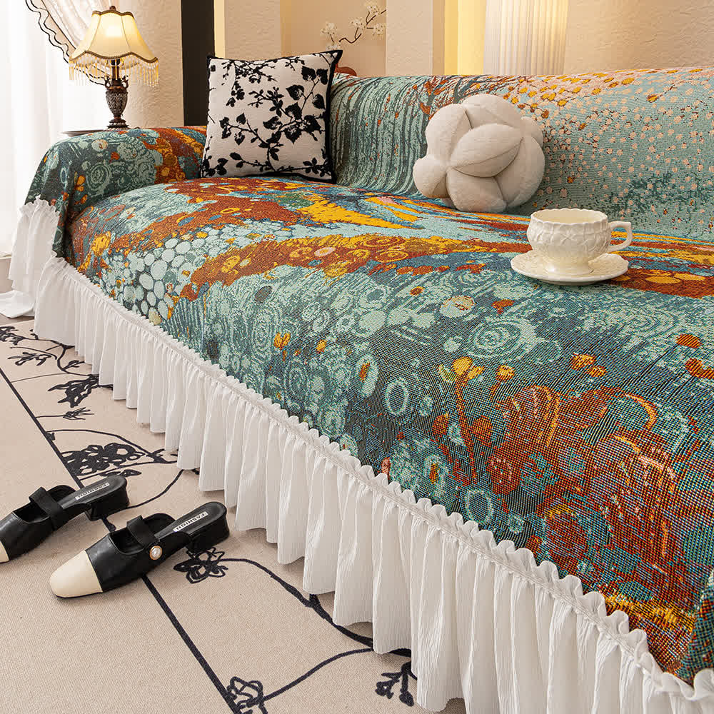 Artistic Forest Ruffled Sofa Throw Blanket - image 3