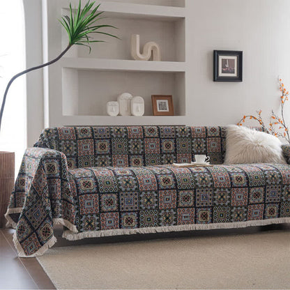 Geometric Plaid Sofa Throw Blanket - image 2