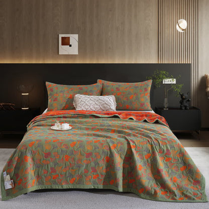 Ownkoti Ginkgo Biloba Organic Cotton Quilt - Green - 2PCS Pillowcases - 20" x 36" - image 43