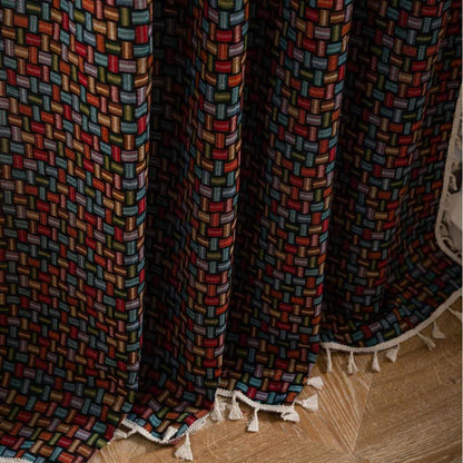 Colorful Geometric Knot Jacquard Curtains - image 5