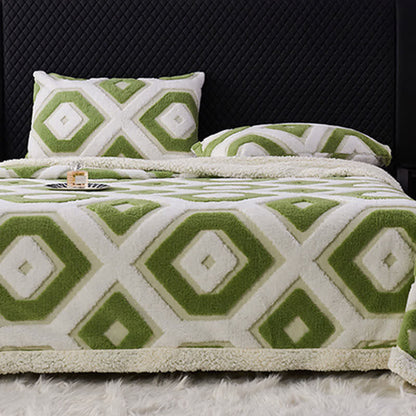 Geometric Pattern Jacquard Sherpa Blanket - image 6
