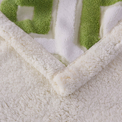 Geometric Pattern Jacquard Sherpa Blanket - image 8