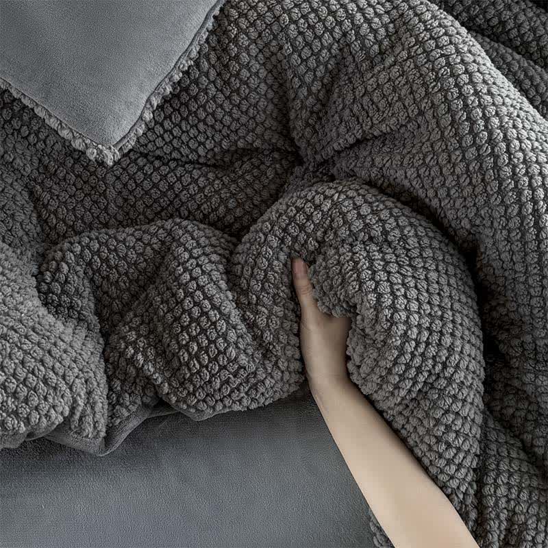 Solid Color Textured Warm Blanket - image 5