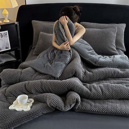 Solid Color Textured Warm Blanket - image 3