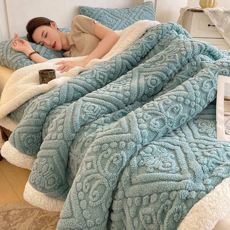 Ownkoti Plush Floral Sherpa Fleece Warm Blanket - image 0