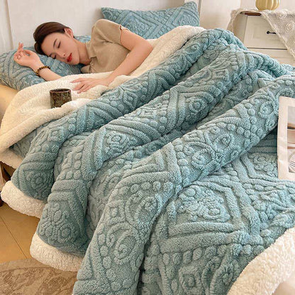 Ownkoti Plush Floral Sherpa Fleece Warm Blanket - image 0